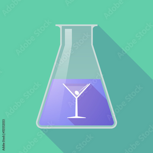 Long shadow chemical test tube with a cocktail glass