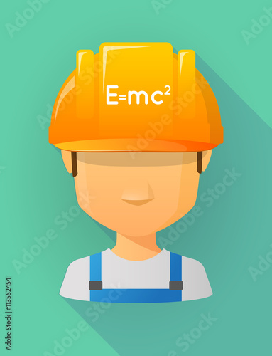 Worker male avatar wearing a safety helmet with the Theory of Re