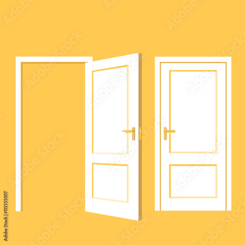Isolated doors. Realistic vector illustration