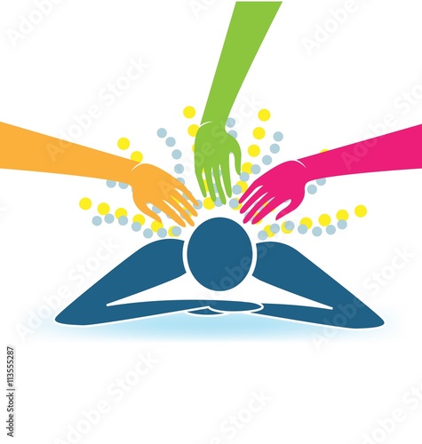 Massage- spa hands logo vector 