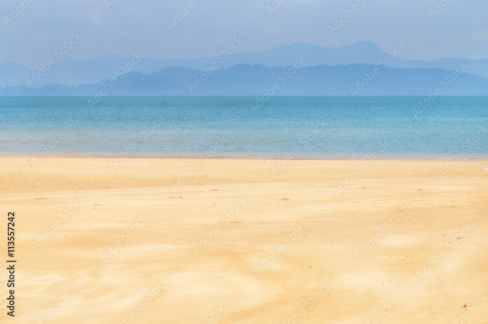 Sea beach and sand background, happy summer holiday concept and display products idea