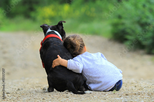 child and dog photo