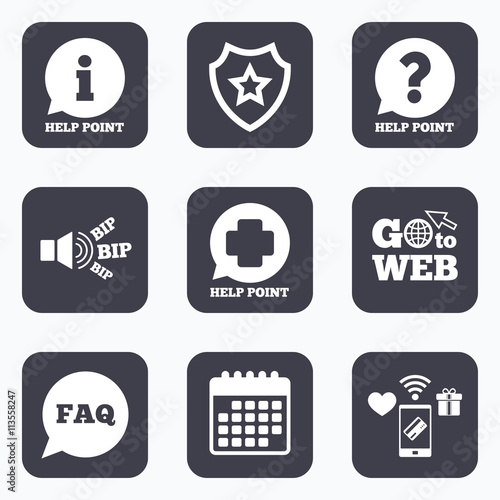 Help point icons. Question, information symbol.