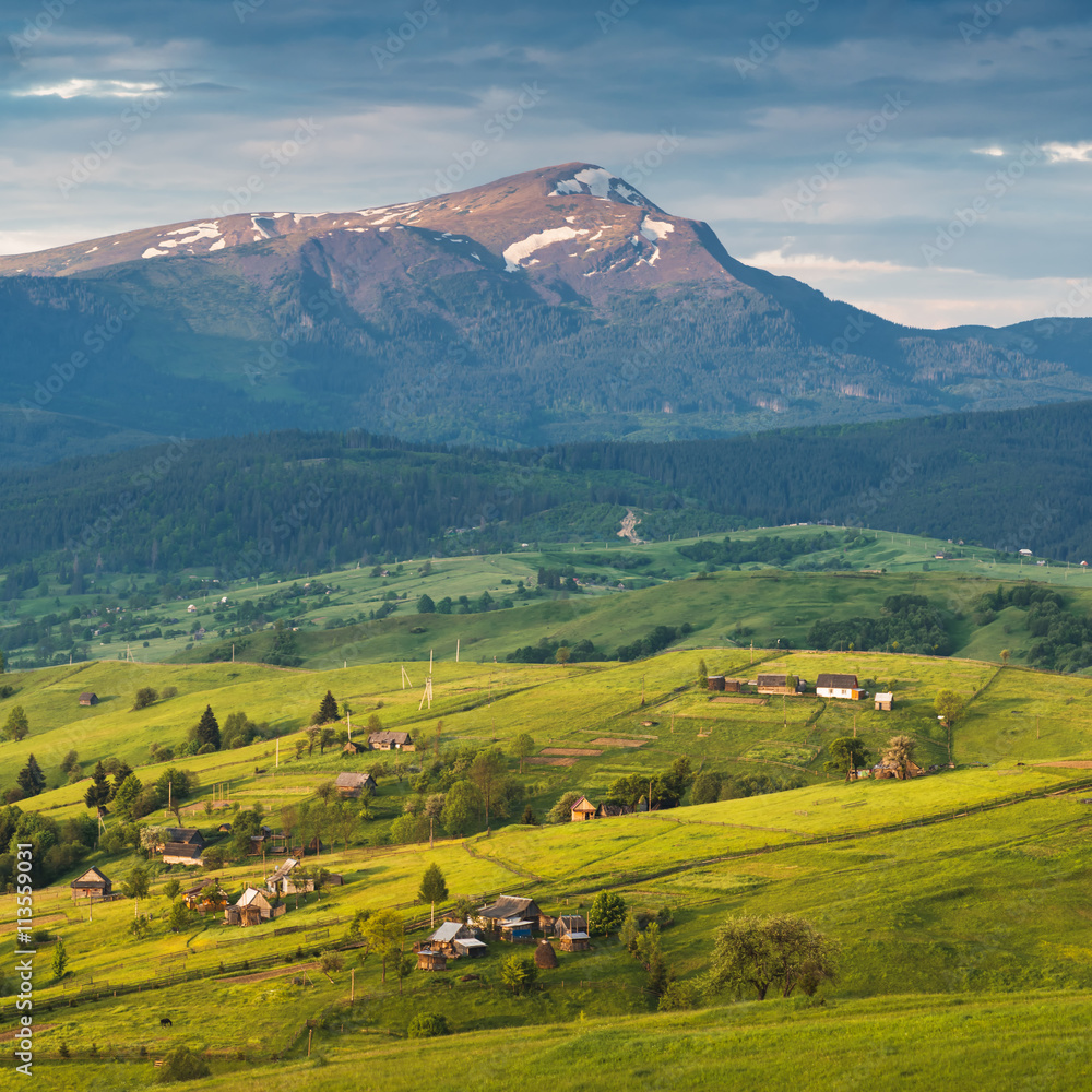 Alpine spring village Alpine spring village