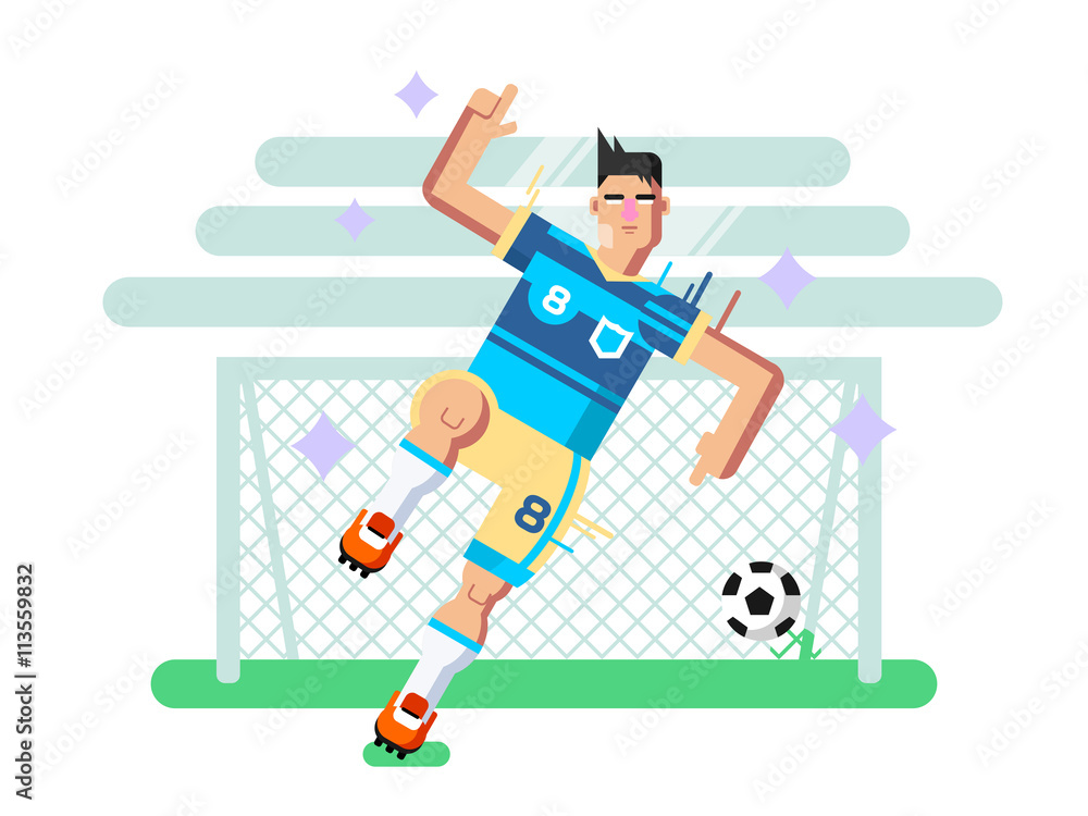 Soccer player flat design