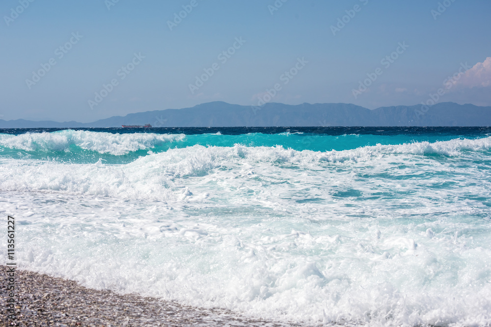 Fototapeta premium Rhodes town`s beach, Rhodes, Greece