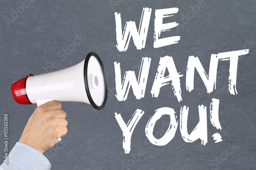 Bild auf Leinwand We want you jobs, job working recruitment employees business con