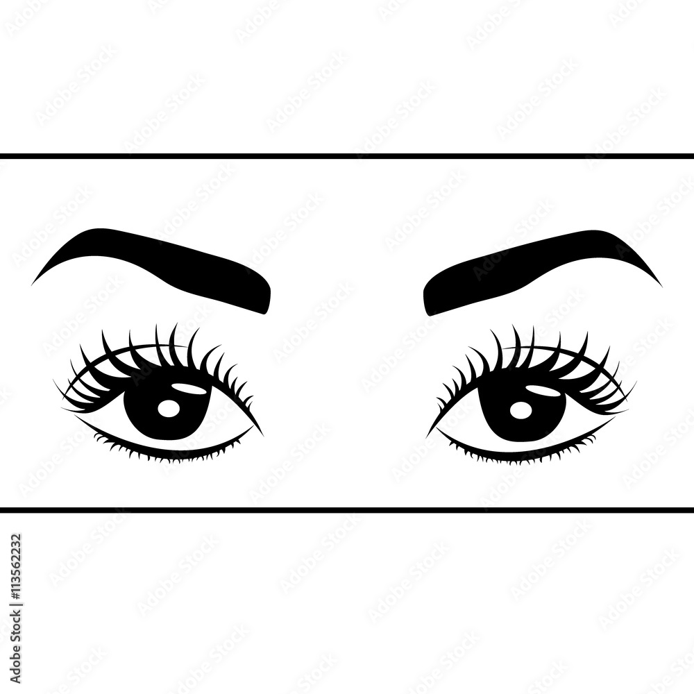 closed eyes on a blue background framed with mascara closed eyes on a blue background framed with mascara