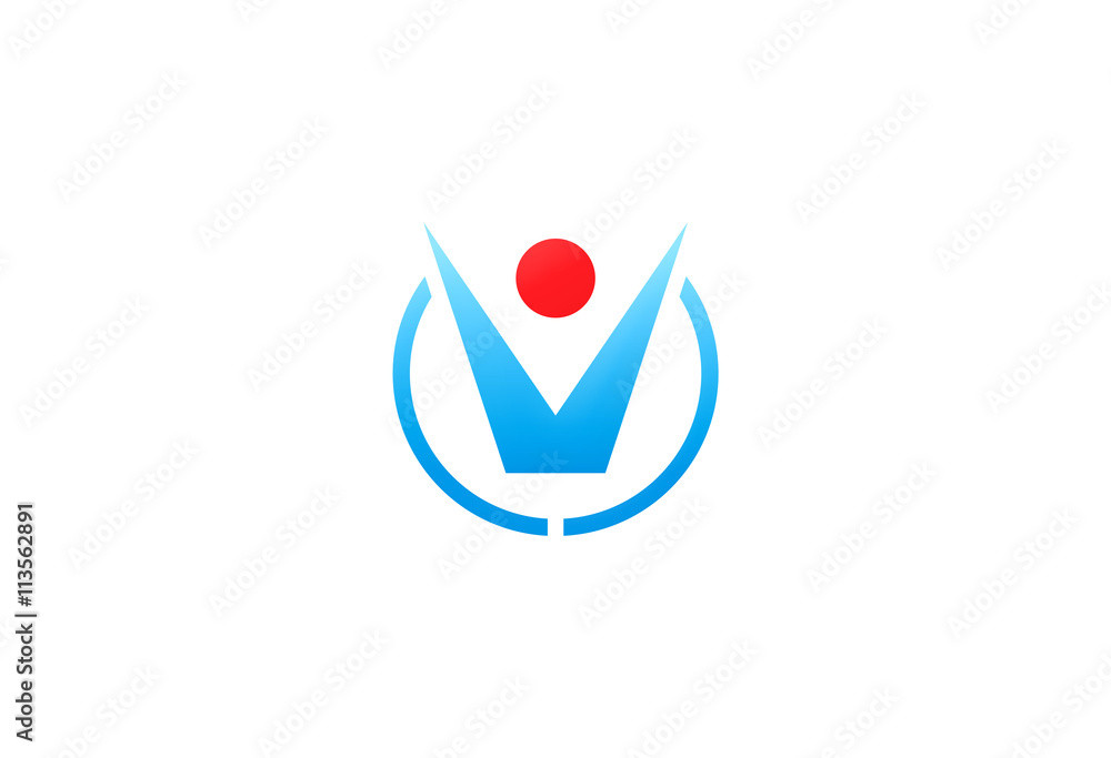 happy man victory success logo Stock Vector | Adobe Stock