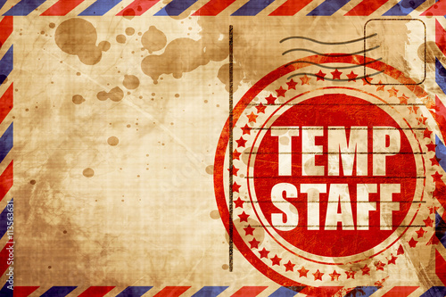 Obraz na plátně temp staff, red grunge stamp on an airmail background