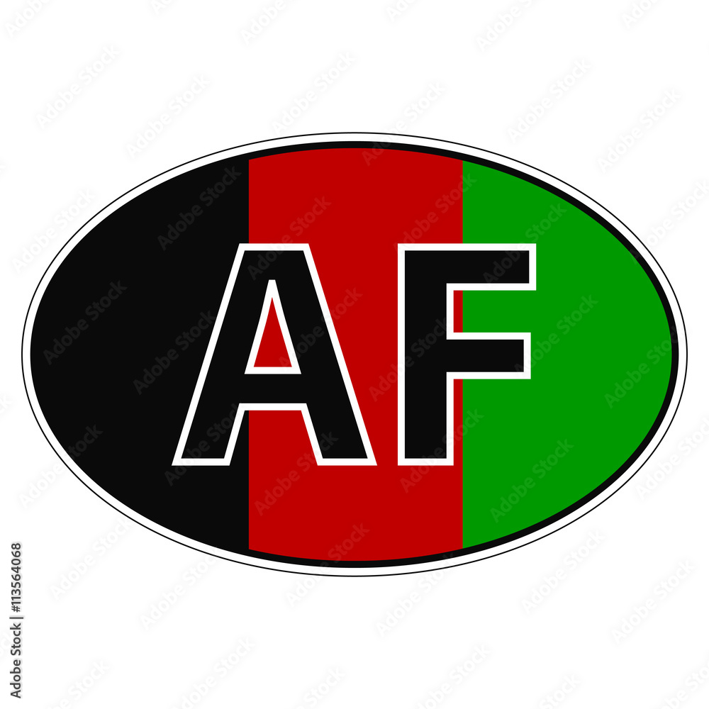 Sticker on car, flag Islamic Republic Afghanistan Sticker on car, flag Islamic Republic Afghanistan