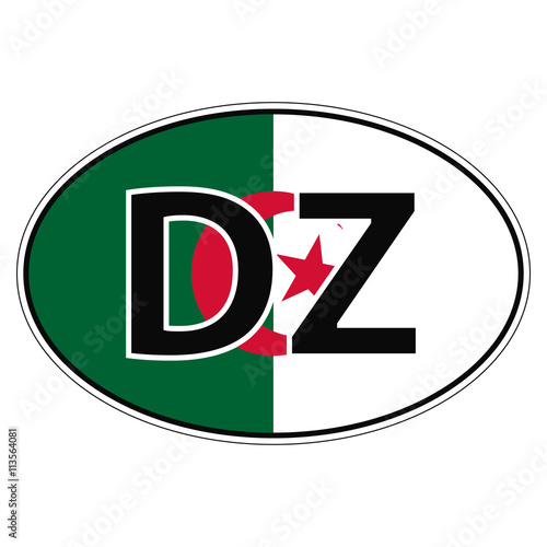 Sticker on car, flag Algeri...