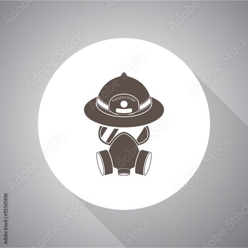 respirator and helmet vector icon for web and mobile