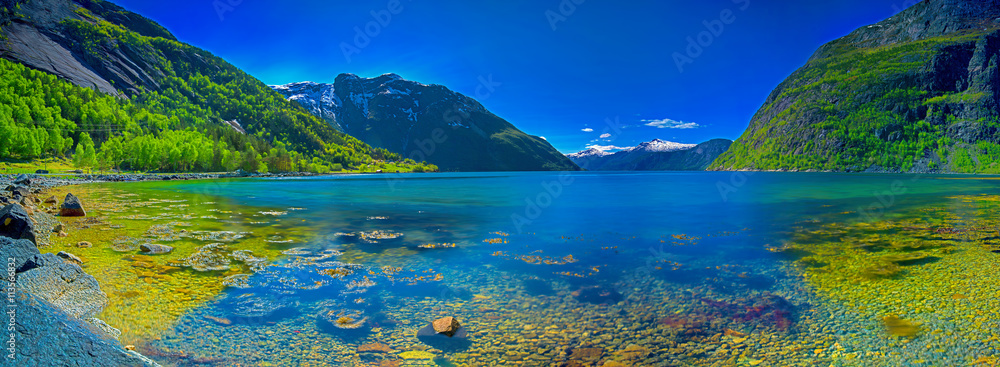 Fototapeta premium Panorama of a Norwegian fjord