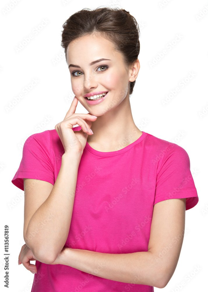 Portrait of a beautiful young happy smiling woman Portrait of a beautiful young happy smiling woman