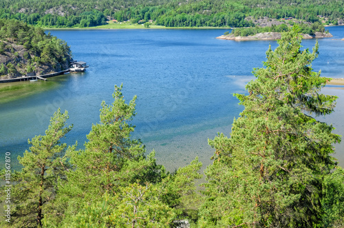 Summer landscape of Swedish fjord