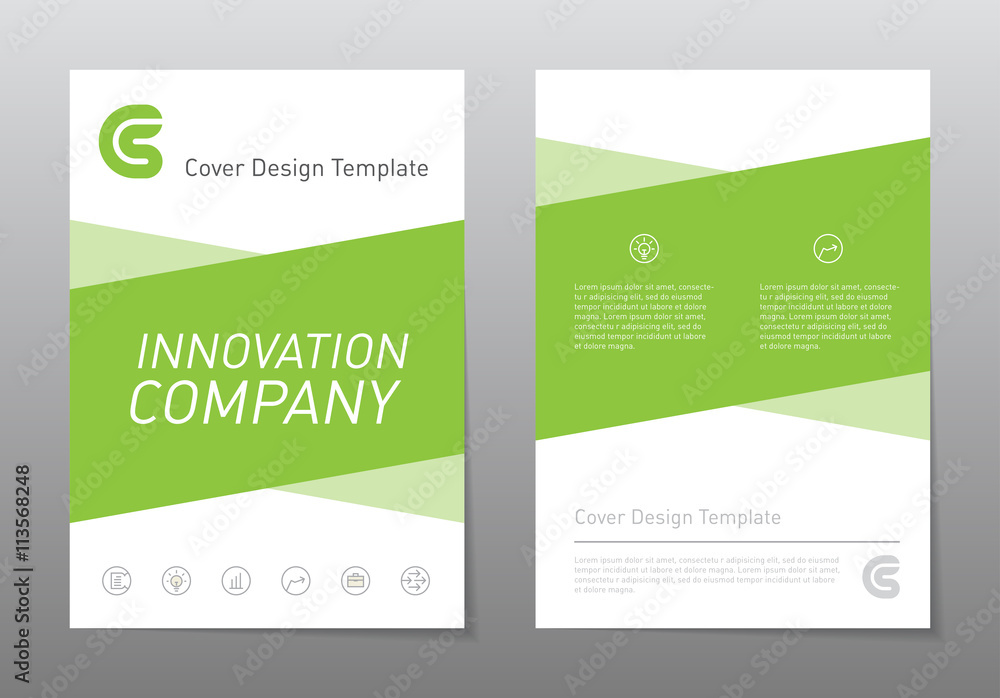 Vector flyer design template. Green annual report brochure. Abst Vector flyer design template. Green annual report brochure. Abst