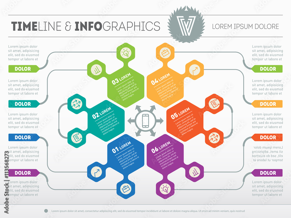 Fototapeta premium Web Template for circle infographic, diagram or presentation. Bu