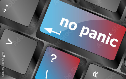 No panic key on computer keyboard - social concept . keyboard keys. vector illustration