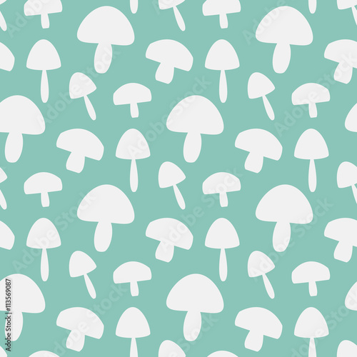 Pretty seamless pattern with mushroom