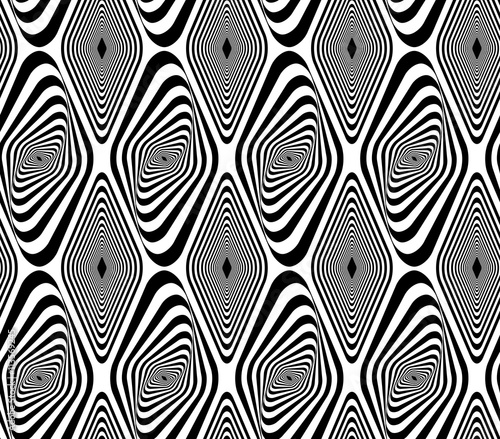 Black and white rounded diamond and twisted