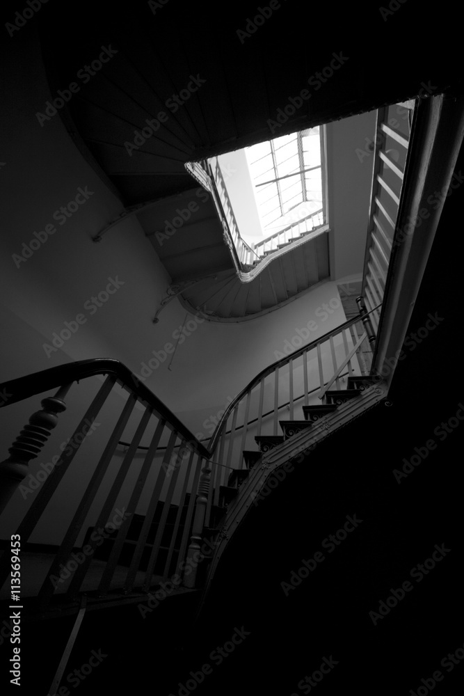 black wchite staircase