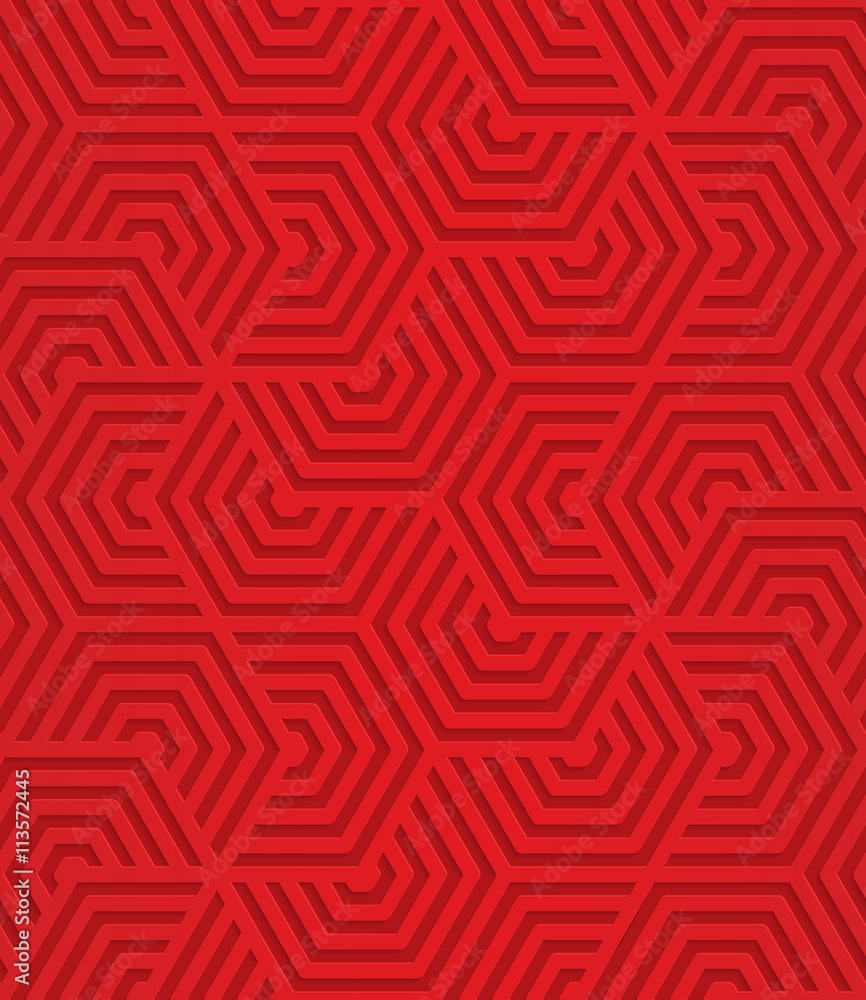 Red overlapping striped hexagons Red overlapping striped hexagons