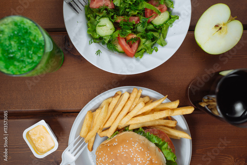 Concept of healthy food. choice of healthy products and dietary