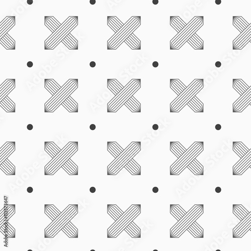 Slim gray hatched crosses and dots
