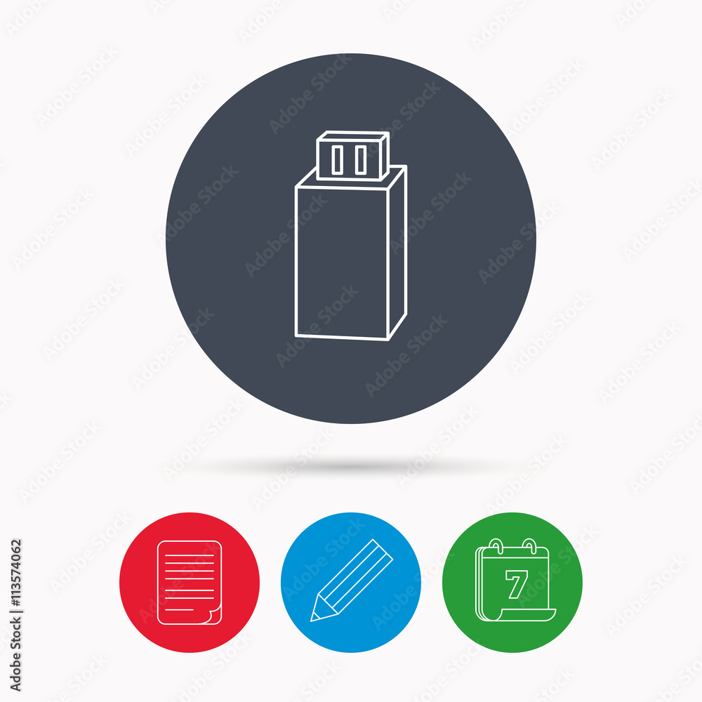 USB drive icon. Flash stick sign. USB drive icon. Flash stick sign.