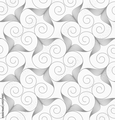 Slim gray swirly hearts turned