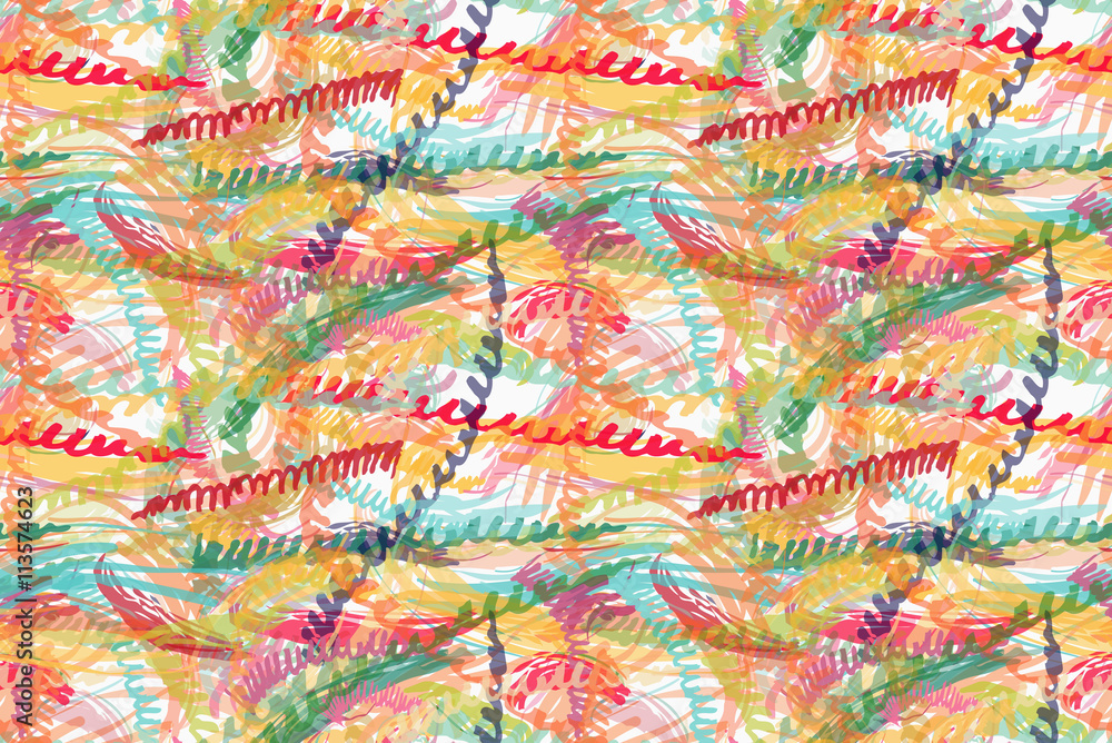 Rough brush colorful zigzag strips