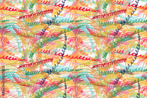 Rough brush colorful zigzag strips