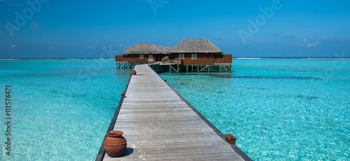 Overwater villa at Maldives