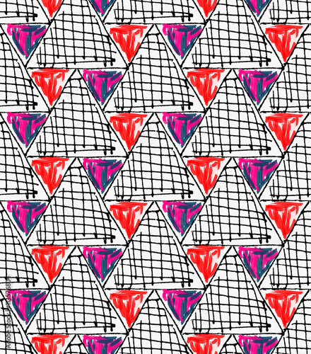 Artistic color brushed hatched triangles