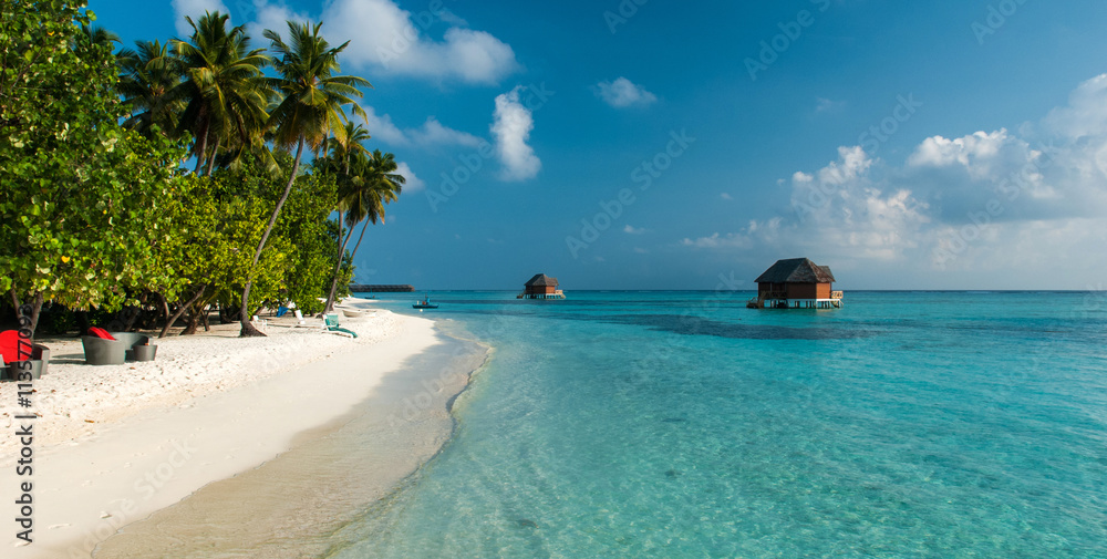 Naklejka premium Beaches at Maldives