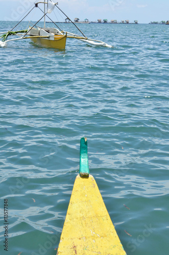 Two wooden fishing boats in the Philippines photo