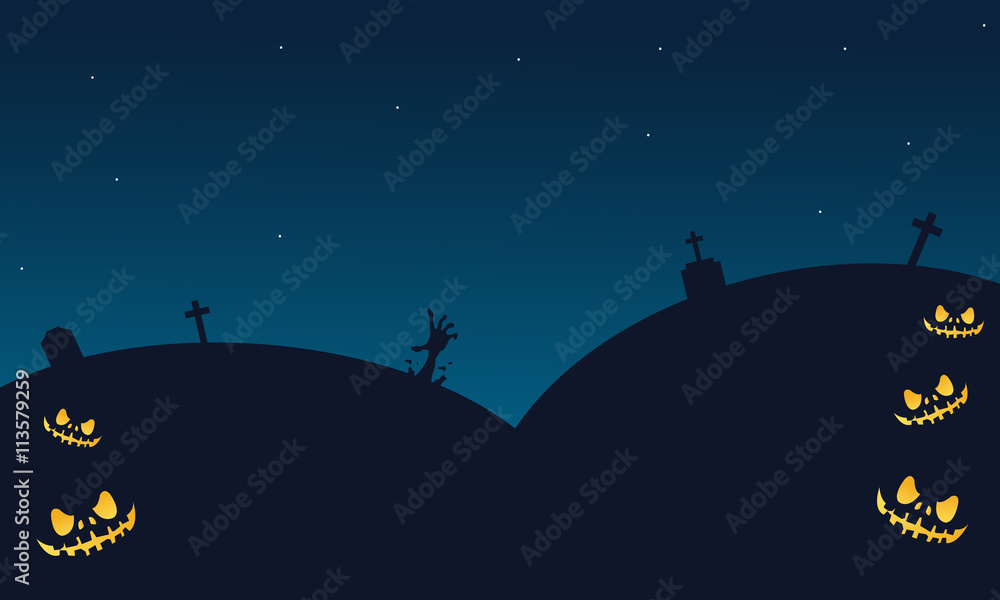 Halloween backgrounds tomb of silhouette