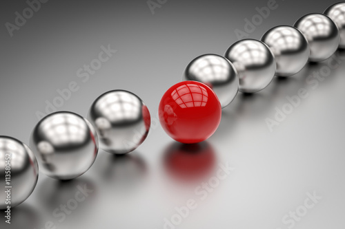 leadership concept with red ball photo