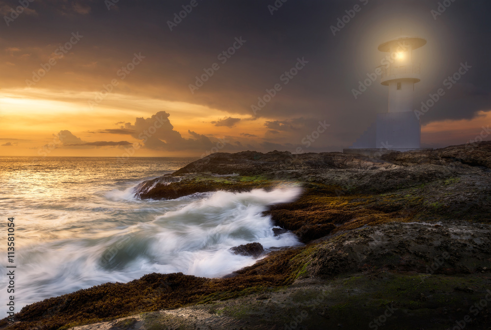 Lighthouse in sunset