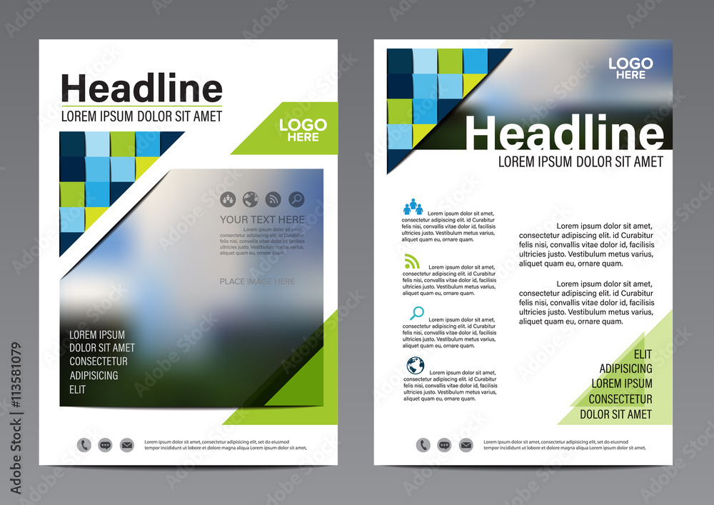 Blue Block Pattern background. Brochure Annual Report Flyer design template. Leaflet cover Presentation. illustration vector in A4 size Blue Block Pattern background. Brochure Annual Report Flyer design template. Leaflet cover Presentation. illustration vector in A4 size