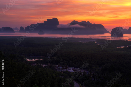 Sunrise at Samed Nangshe viewpoint