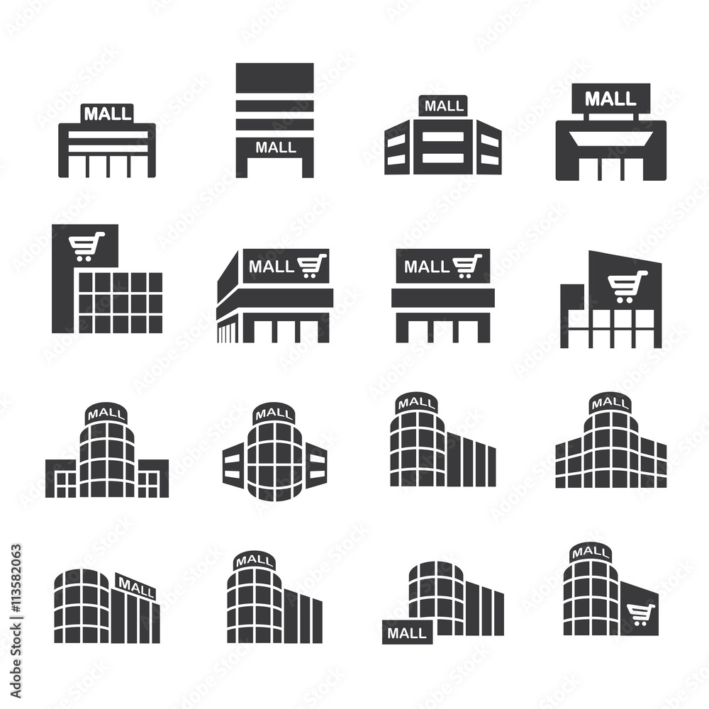 shopping mall icon set.vector eps10 Stock Vector | Adobe Stock