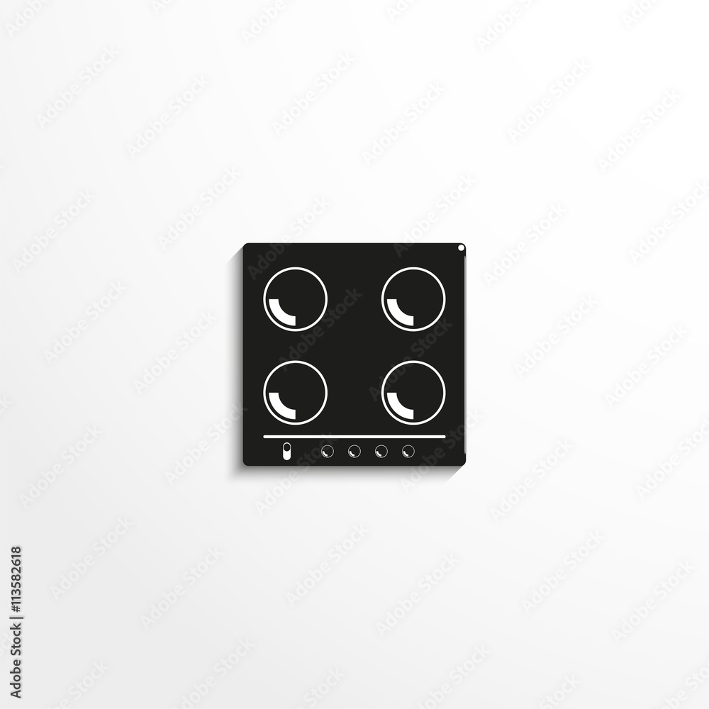 Kitchen Electric hob. Vector icon. Kitchen Electric hob. Vector icon.