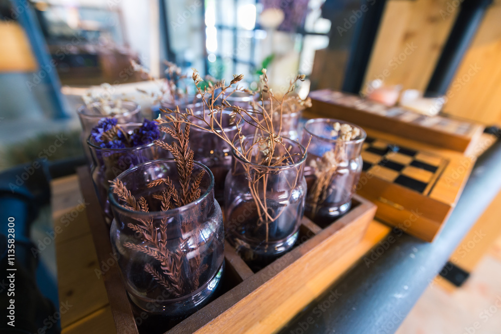 Dried woode in the glass