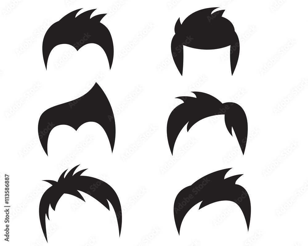 set of hair silhouettes collection set of hair silhouettes collection