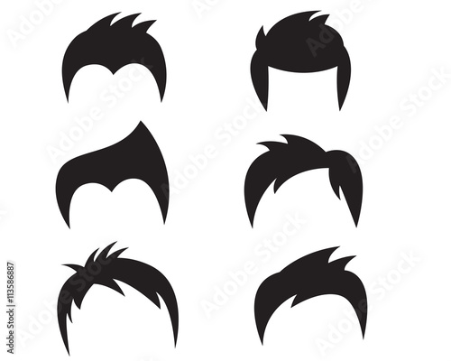 set of hair silhouettes collection
