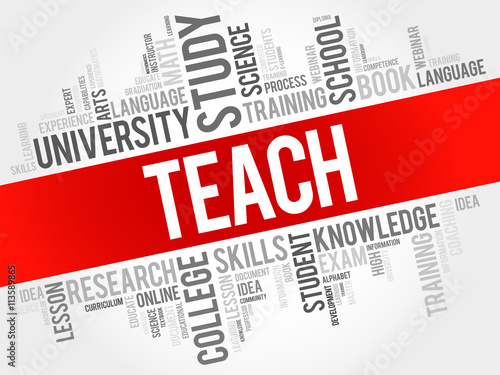 TEACH word cloud, education concept