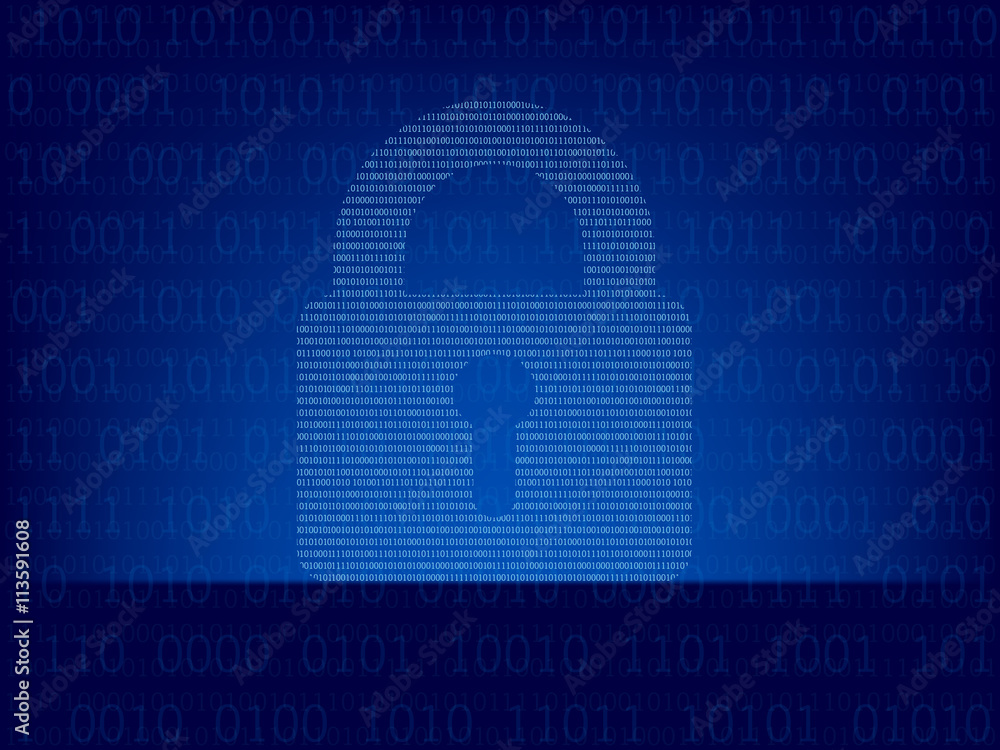 Computer binary code on Blue screen Computer binary code on Blue screen