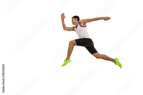 Male athlete running on white background © WavebreakMediaMicro